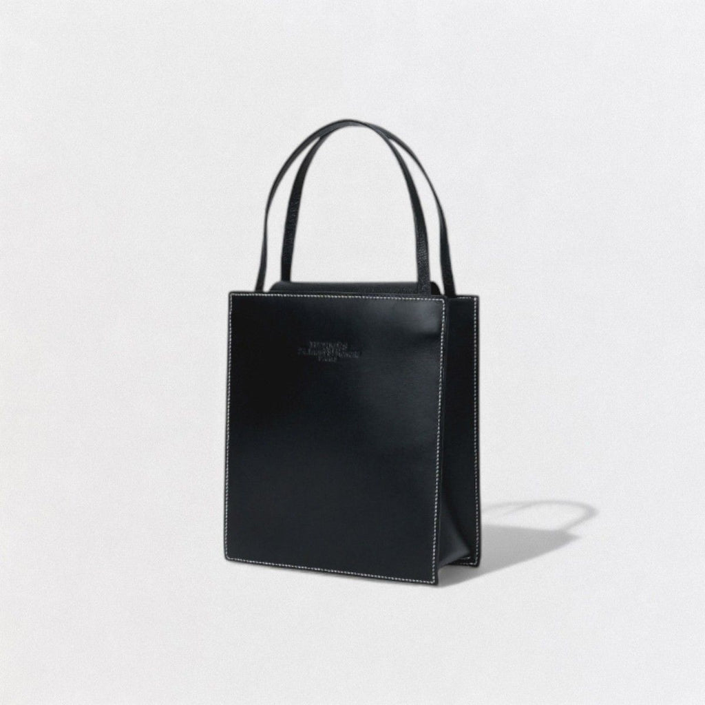 Hermes Lucie PM Tote Box Calf Chevre Noir Black Handbag Misor — view 2
