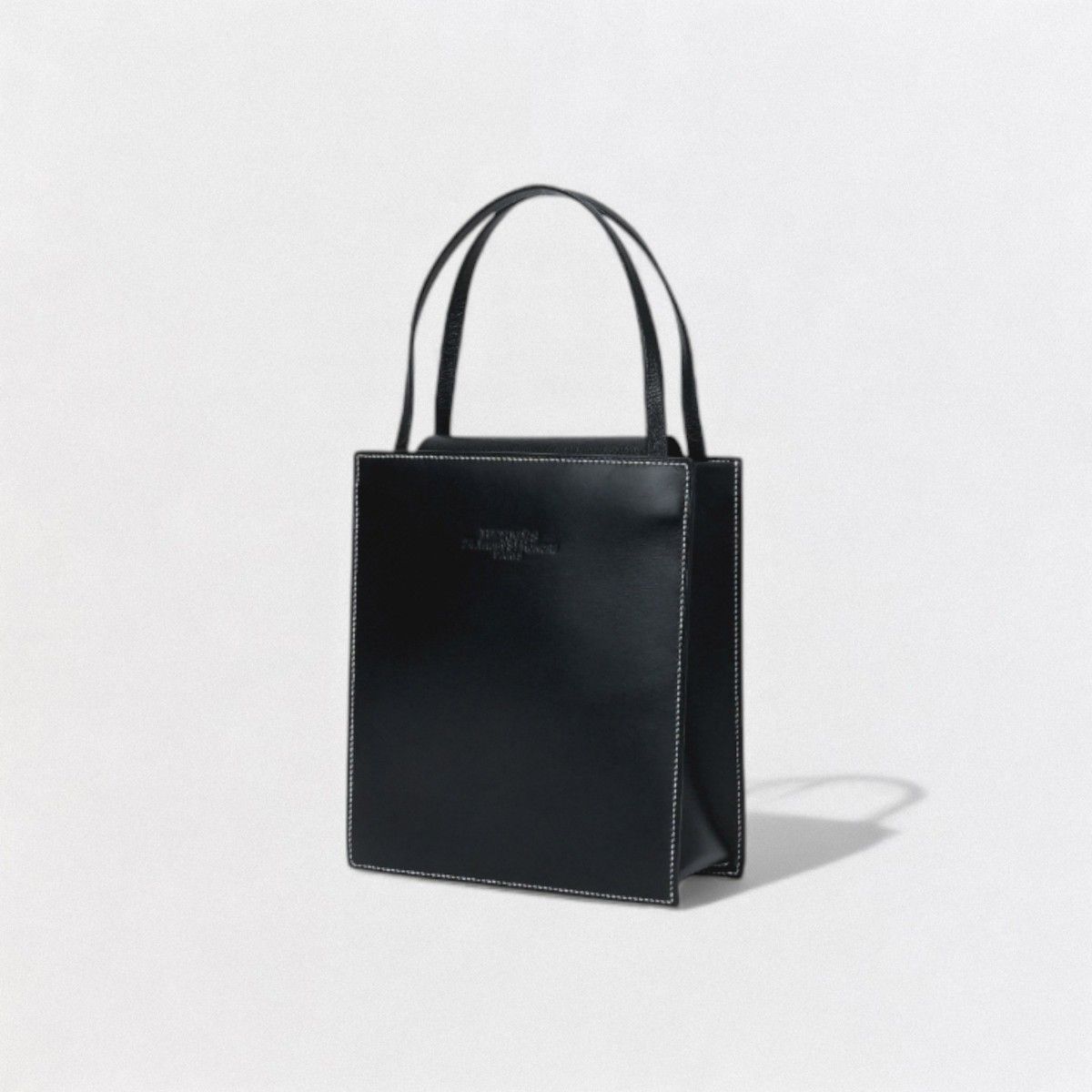 Hermes Lucie PM Tote Box Calf Chevre Noir Black Handbag Misor — view 2