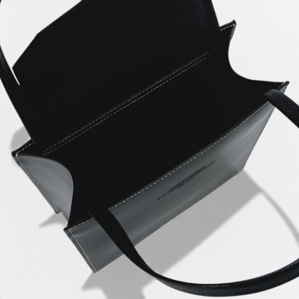 Hermes Lucie PM Tote Box Calf Chevre Noir Black Handbag Misor — view 8