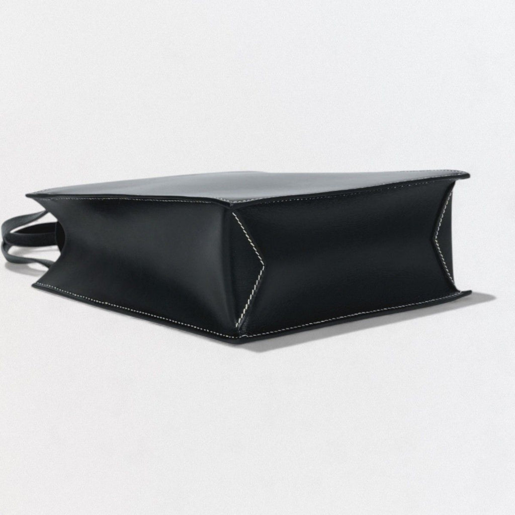 Hermes Lucie PM Tote Box Calf Chevre Noir Black Handbag Misor — view 6