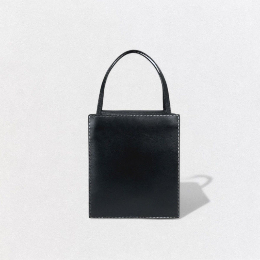 Hermes Lucie PM Tote Box Calf Chevre Noir Black Handbag Misor — view 3