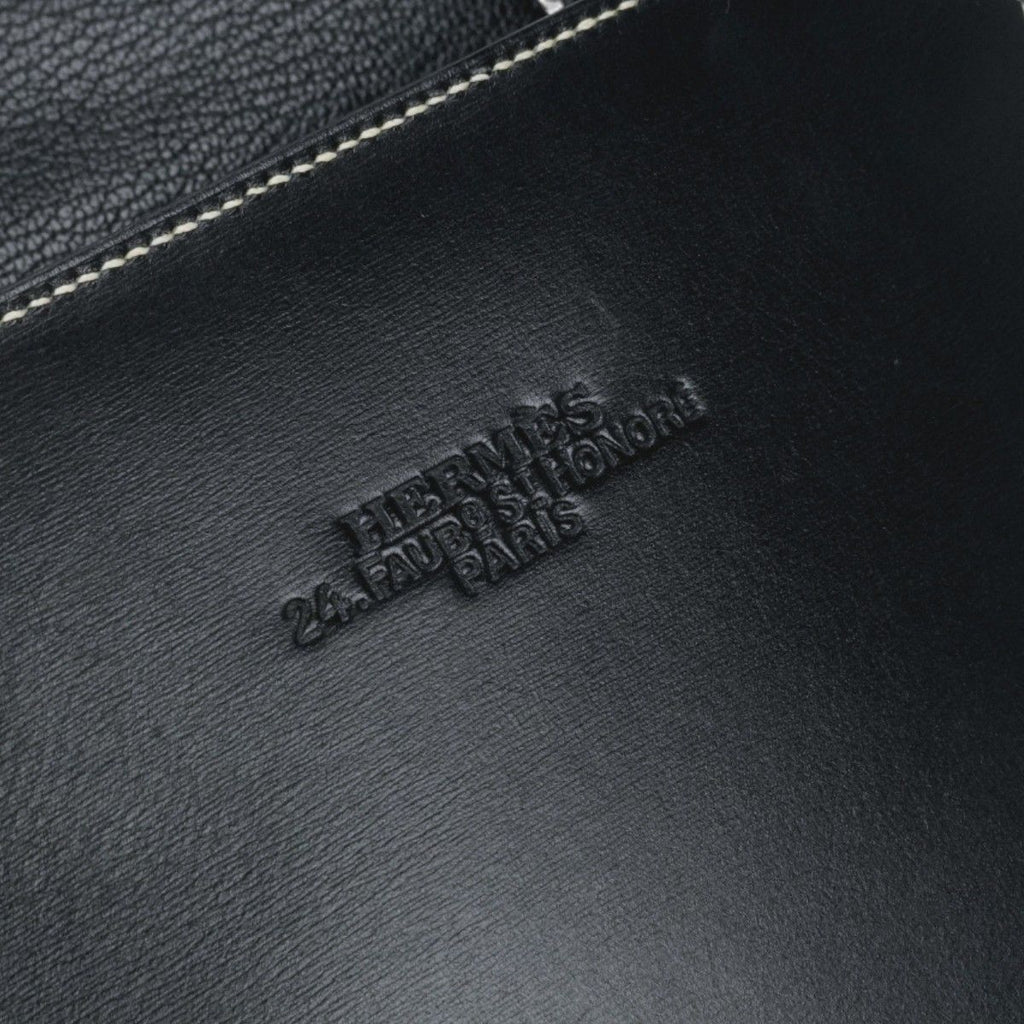 Hermes Lucie PM Tote Box Calf Chevre Noir Black Handbag Misor — view 7