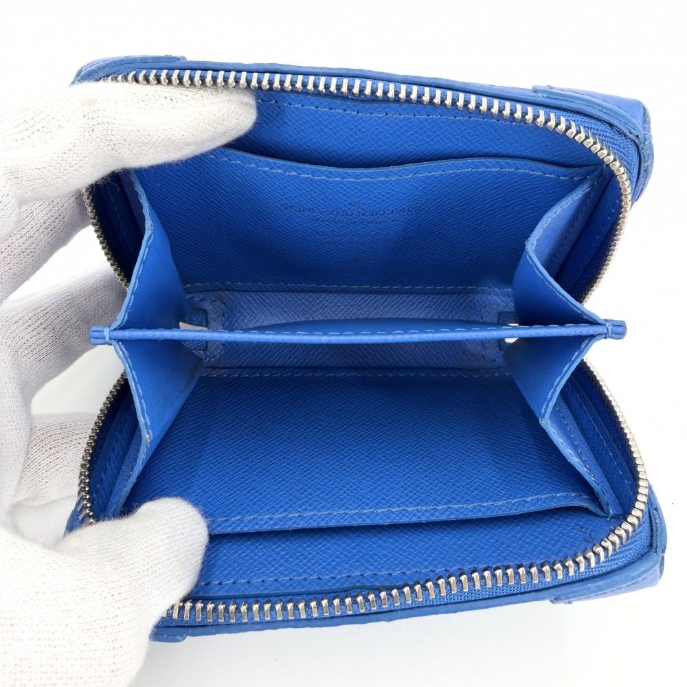 Louis Vuitton Coin Case Monogram Clouds Soft Trunk Necklace Wallet Purse Blue — view 4