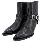 Celine Boots Moon Short Shoes 39 Leather Black Silver