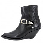 Celine Boots Moon Short Shoes 39 Leather Black Silver — view 3