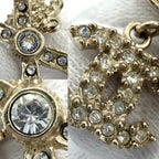 Chanel Earrings Ribbon CC Logo Swing Rhinestone Gold — view 6