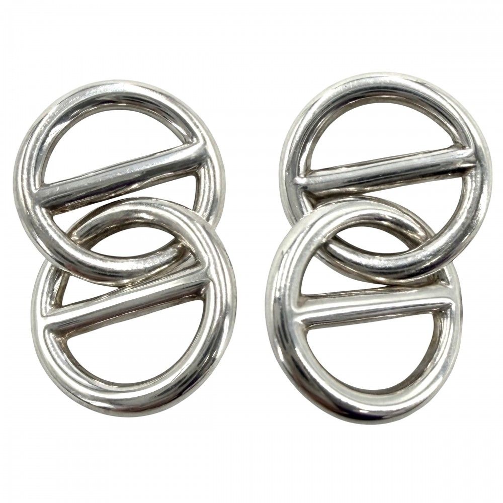 Hermes Earrings Mini Chaine D'ancre 925 Sterling Silver