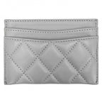 Chanel Card Case Quilted CC Logo Set Era Classic Holder Lambskin Gray Gold — view 2
