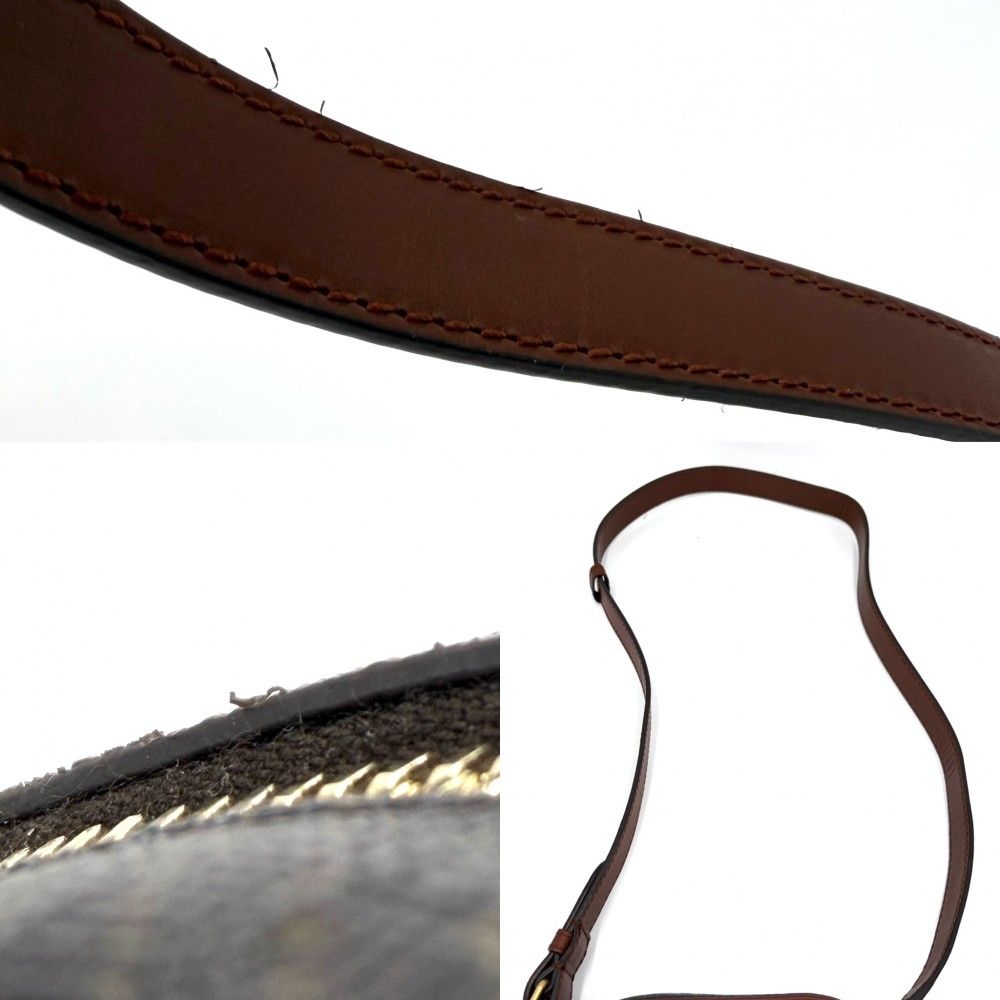 Saint Laurent Paris Shoulder Bag YSL Logo Crossbody Leather Brown Gold — view 6