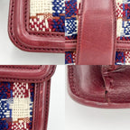 Chanel Shoulder Bag CC Logo Check Tweed Leather Red Silver — view 6