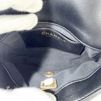 Chanel Shoulder Bag Quilted CC Logo Bag Chain Square Lambskin Black Gold — view 4