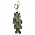 Gucci Key Ring Yu Higuchi Collaboration Key Holder Charm Cat GG Supreme Leather — view 2