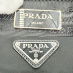 Prada Shoulder Bag Triangle Logo Crossbody Nylon Black Silver — view 5