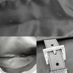 Prada Shoulder Bag Triangle Logo Crossbody Nylon Black Silver — view 6