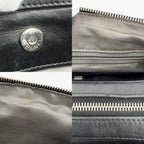 Chanel Choco Bar Bowling Bag Shoulder Chain Leather Black Silver — view 7