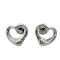 Tiffany & Co Earrings Elsa Peretti Open Heart Stud Platinum