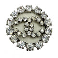 Chanel Brooch Round CC Logo Rhinestone