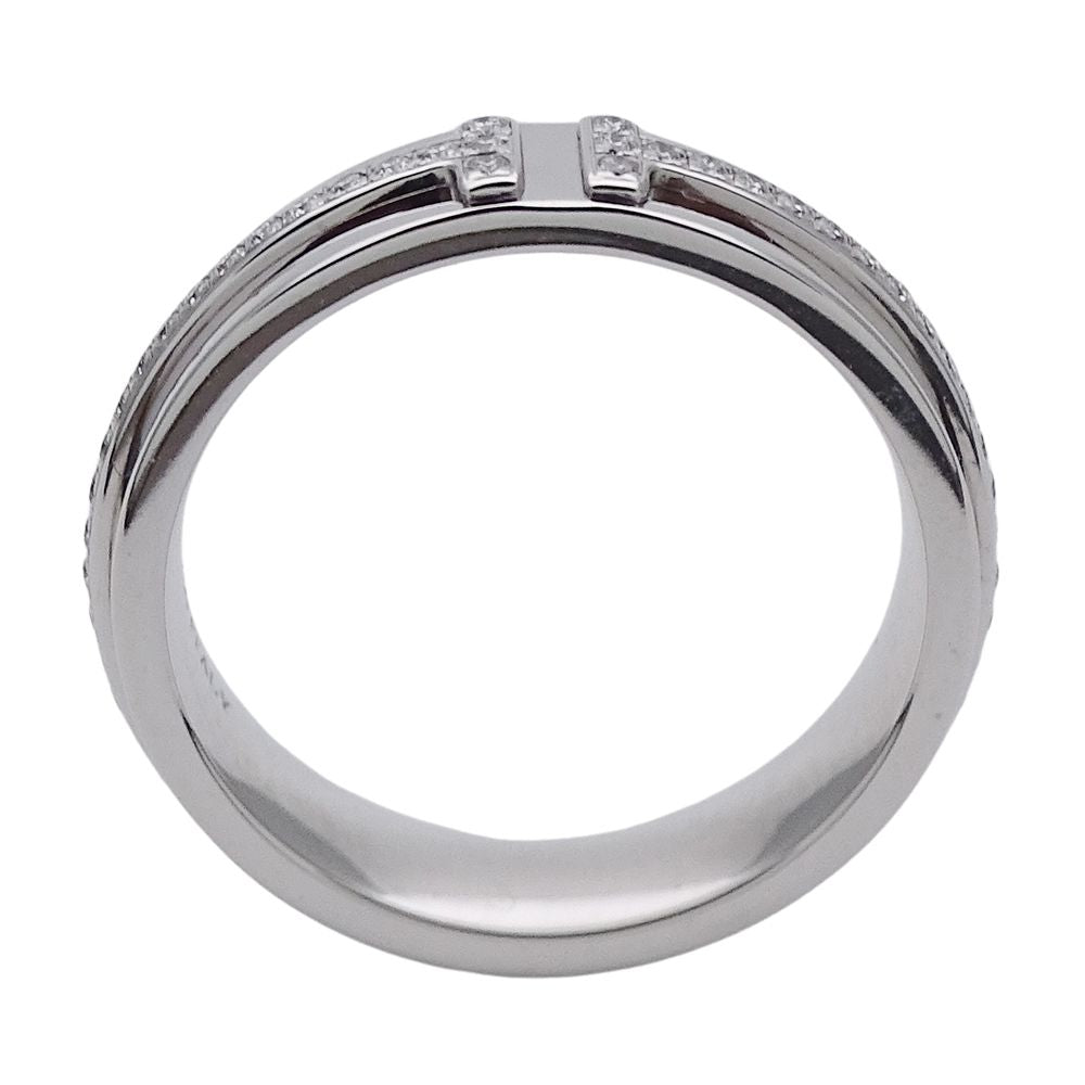Tiffany & Co Ring Diamond T Two Narrow White Gold Polished — view 3