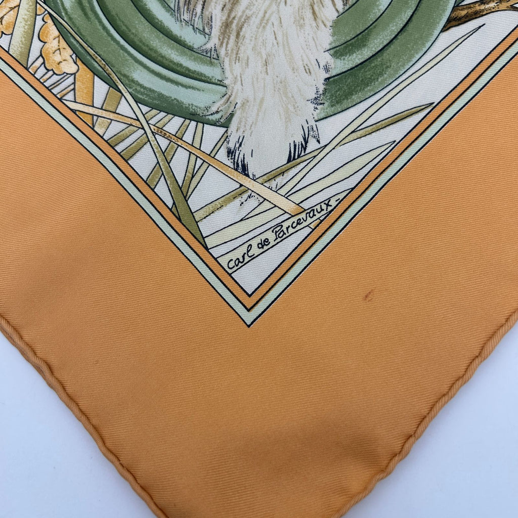 Hermes Carre 90 Yellow Forest Hunting Scarf — view 7