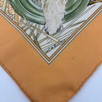 Hermes Carre 90 Yellow Forest Hunting Scarf — view 7