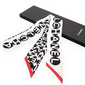 Chanel Slim Bandeau Scarf Silk White SA