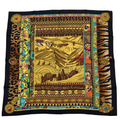 Hermes Carre 90 la Femme Aux Woman with Wind Footpads Scarf Black Multicolor