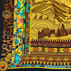 Hermes Carre 90 la Femme Aux Woman with Wind Footpads Scarf Black Multicolor — view 2