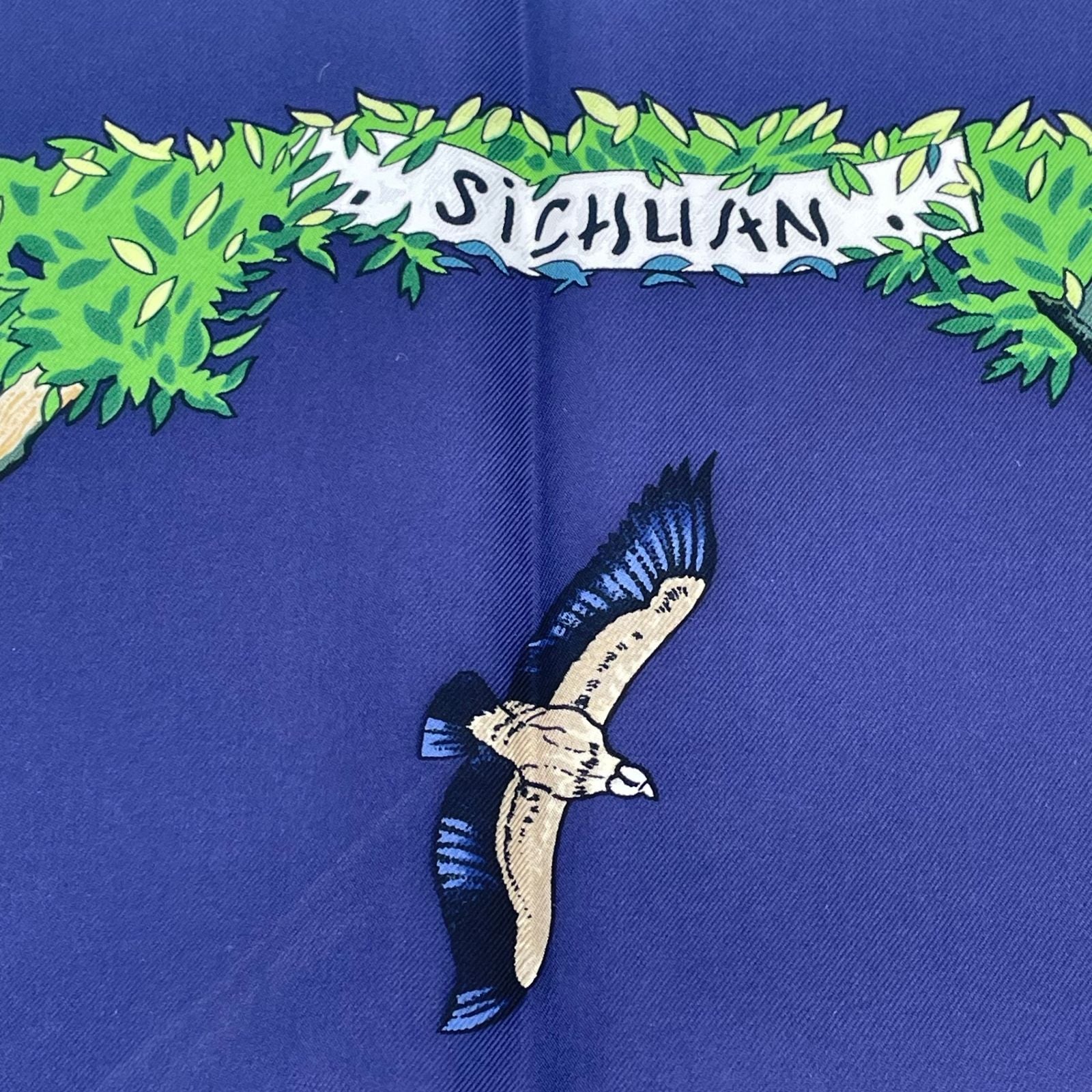 Hermes Carre 90 Scarf Sichuan Navy — view 7