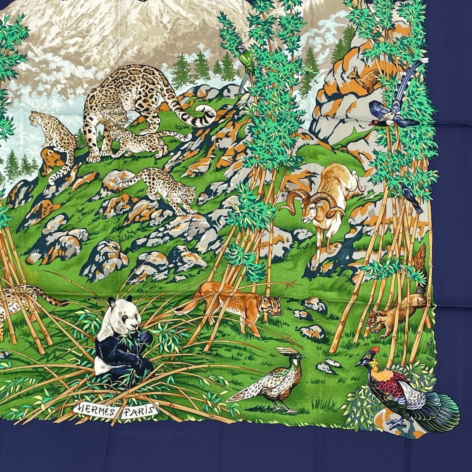 Hermes Carre 90 Scarf Sichuan Navy — view 3