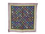 Louis Vuitton Handkerchief Monogram Black Multicolor Silk 100% Mini