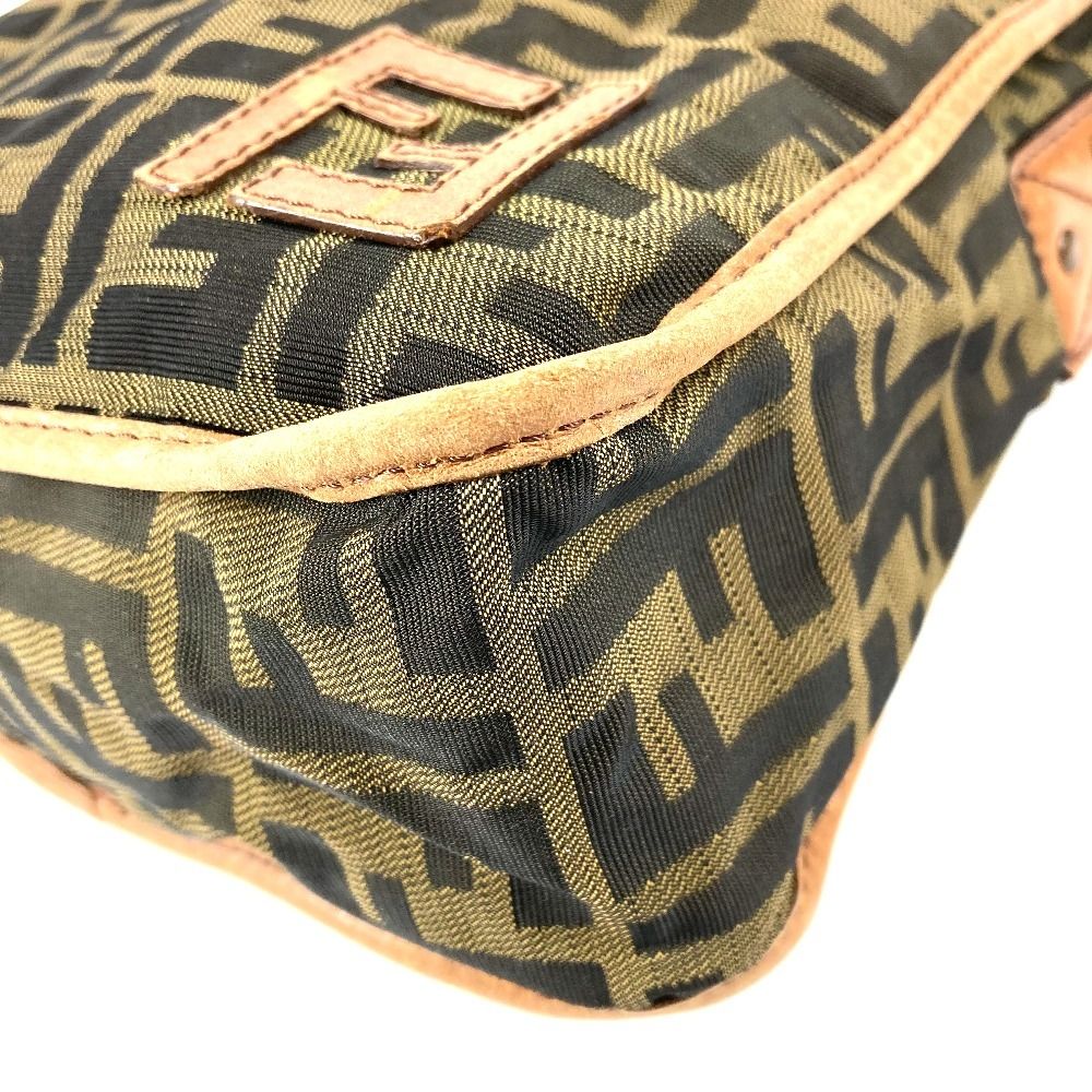 Fendi Shoulder Bag Zucca Logo Nylon Canvas Brown — view 6