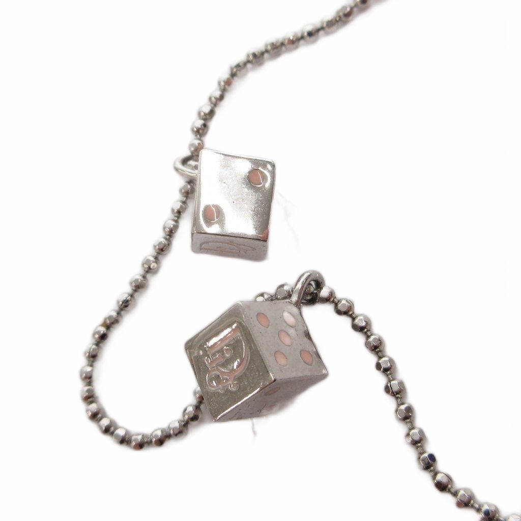 Dior Pendant Dice Logo Silver Color Pink — view 3