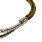 Hermes Bracelet Jumbo Leather Khaki Brown Silver Braid — view 5