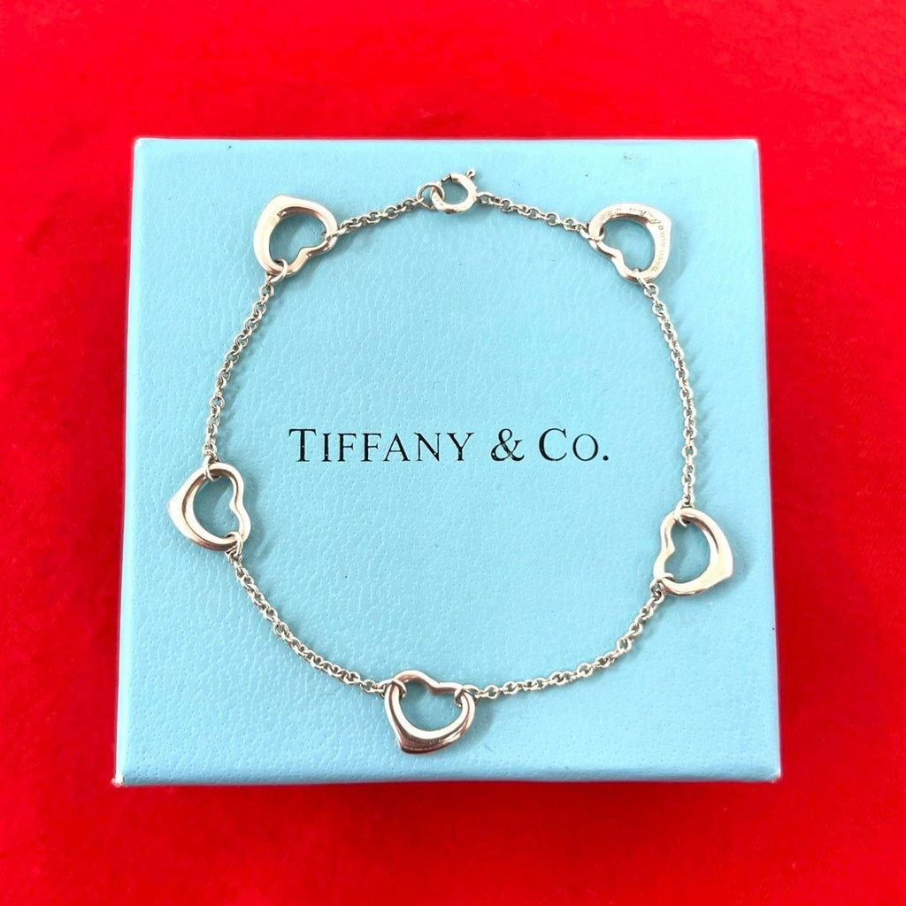 Tiffany & Co Vintage Open Heart Bracelet 925 Sterling Silver