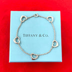 Tiffany & Co Vintage Open Heart Bracelet 925 Sterling Silver