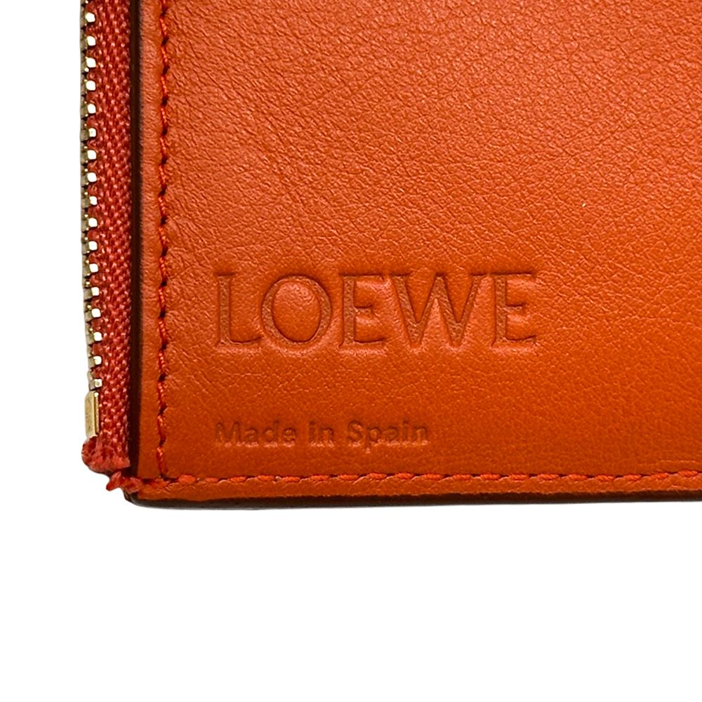 Loewe Wallet Trifold Soft Gray Necklace Vertical Small Pink Brown Orange — view 5