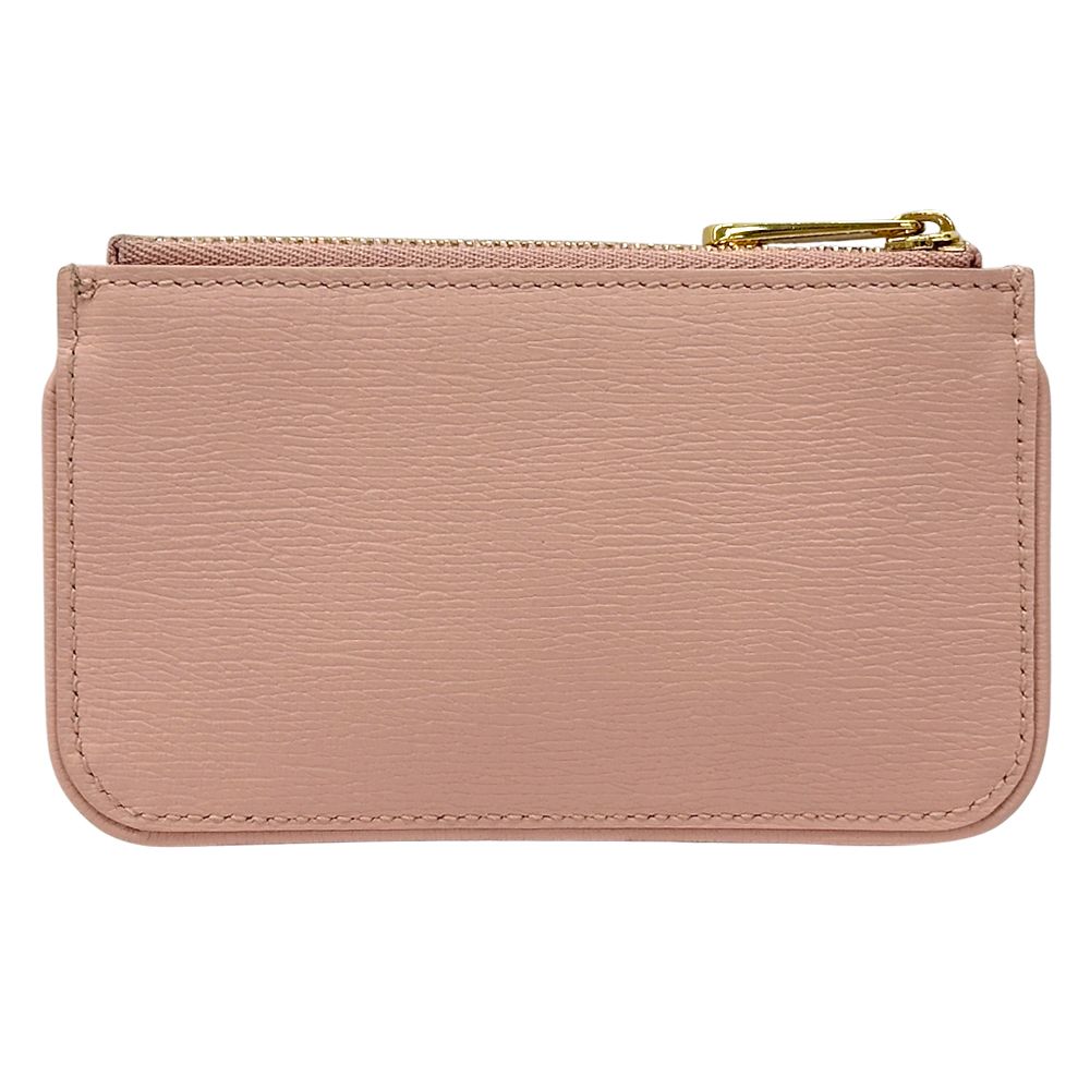 Gucci Wallet Script Coin Case Leather Pink Gold Purse with Key Chain Simple — view 2