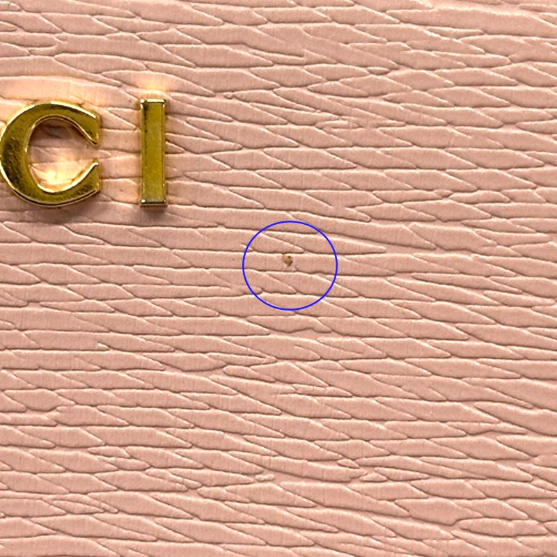Gucci Wallet Script Coin Case Leather Pink Gold Purse with Key Chain Simple — view 6