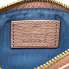 Gucci Wallet Script Coin Case Leather Pink Gold Purse with Key Chain Simple — view 5