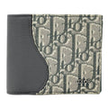 Dior Wallet Oblique Saddle Bifold Jacquard Leather Gray