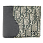 Dior Wallet Oblique Saddle Bifold Jacquard Leather Gray