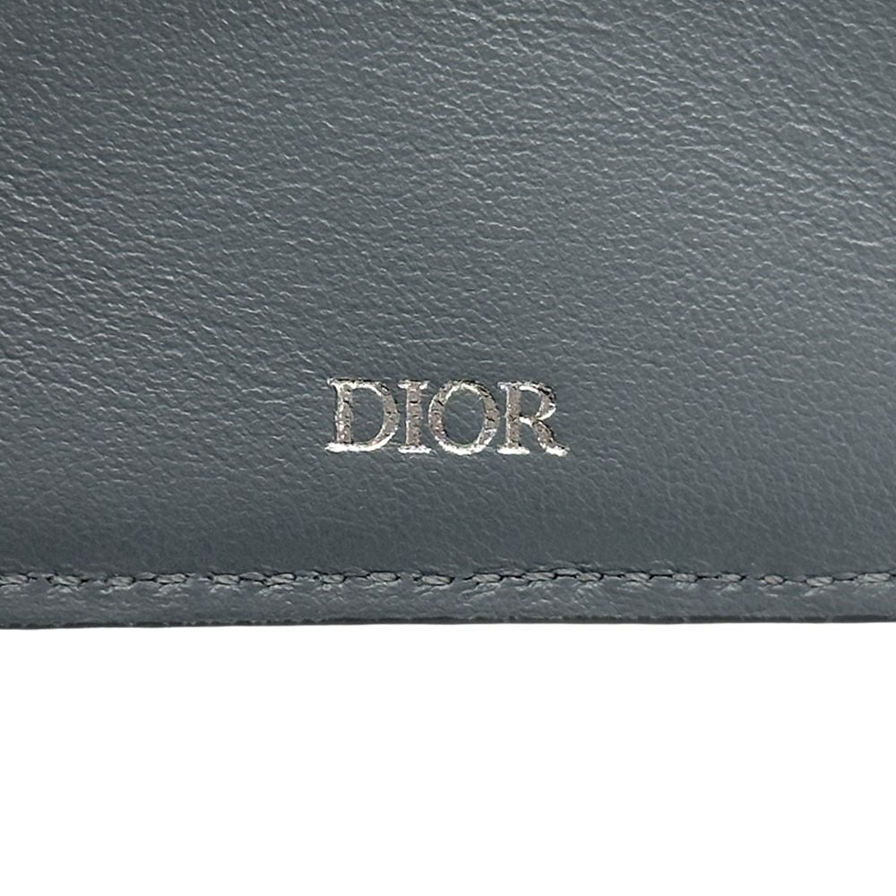 Dior Wallet Oblique Saddle Bifold Jacquard Leather Gray — view 5