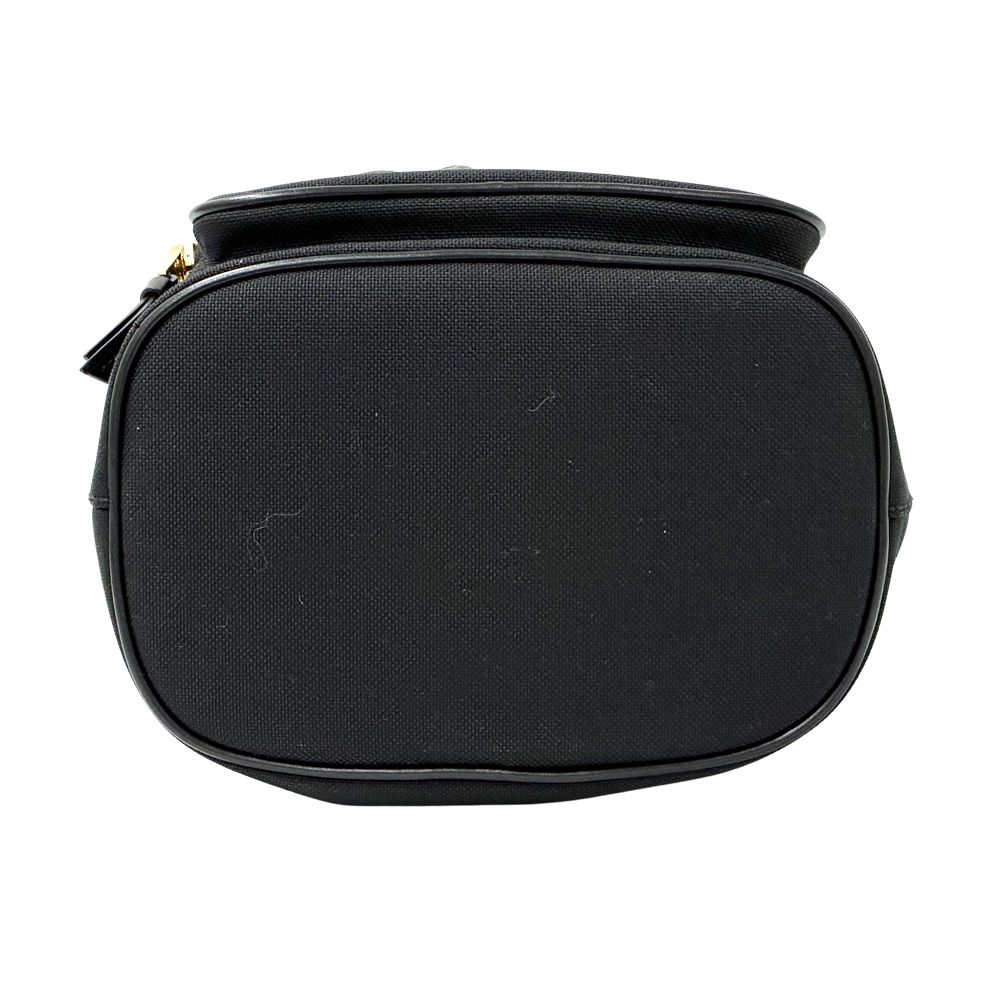 Prada Logo Jacquard 2-Way Shoulder Bag Canvas Black Drawstring — view 3