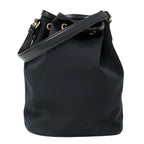 Prada Logo Jacquard 2-Way Shoulder Bag Canvas Black Drawstring — view 2