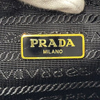 Prada Logo Jacquard 2-Way Shoulder Bag Canvas Black Drawstring — view 5