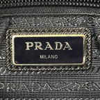 Prada Logo Jacquard Shoulder Bag Nylon Navy Triangle Crossbody Simple — view 5