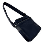 Prada Logo Jacquard Shoulder Bag Nylon Navy Triangle Crossbody Simple — view 3