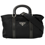 Prada 2-Way Shoulder Bag Nylon Black Going Out Adult Simple Large