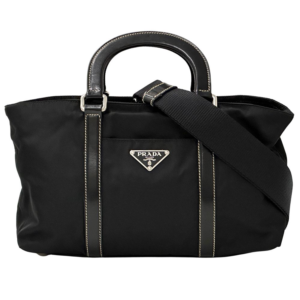 Prada 2-Way Shoulder Bag Nylon Black Going Out Adult Simple Large