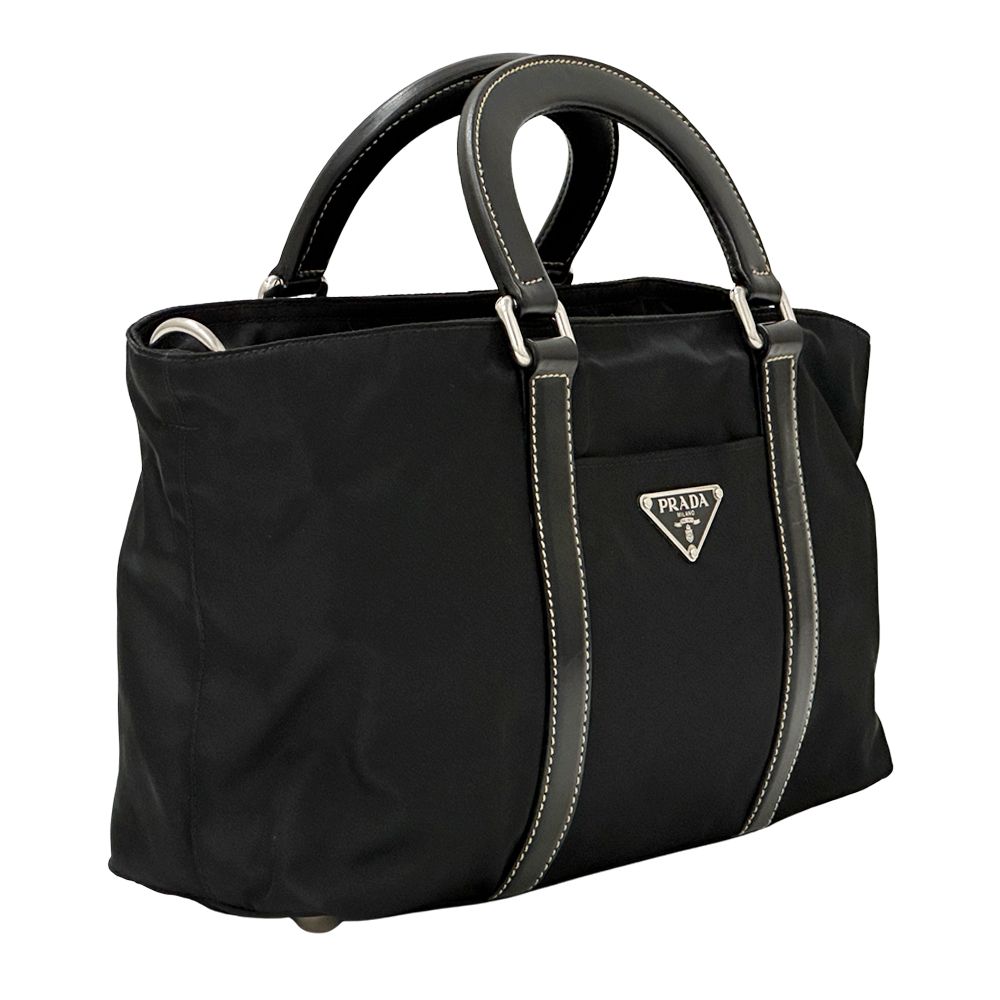 Prada 2-Way Shoulder Bag Nylon Black Going Out Adult Simple Large — view 3
